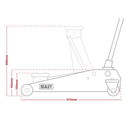 Sealey Trolley Jack 3 Tonne 3290CX Sealey - Dynamic Drive