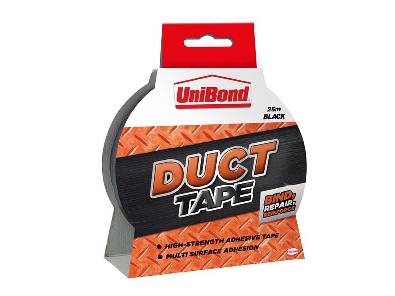 Unibond DIY Duct Tape Black 50mm x 25m UniBond - Dynamic Drive