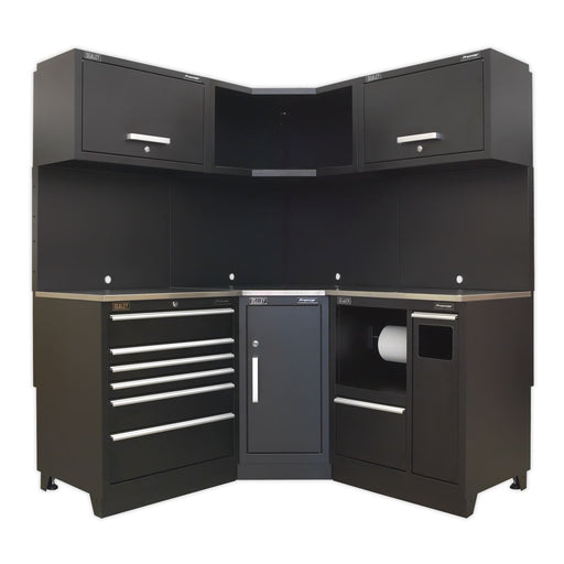 Sealey Premier Premier Corner Storage System with Stainless Worktop 1.7m Sealey Premier - Dynamic Drive