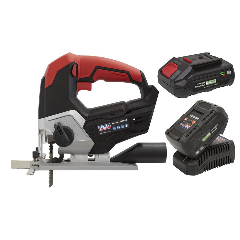 Sealey Cordless Jigsaw Kit 20V SV20 Series 2 Batteries CP20VJSKIT Sealey - Dynamic Drive