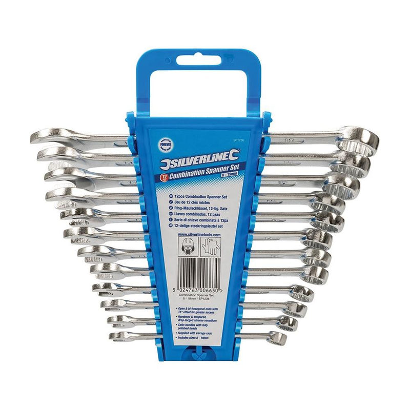 Silverline Combination Spanner Set 12pce 8 - 19mm Silverline - Dynamic Drive