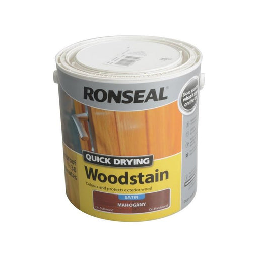 Ronseal Quick Drying Woodstain Satin Mahogany 2.5 litre Ronseal - Dynamic Drive