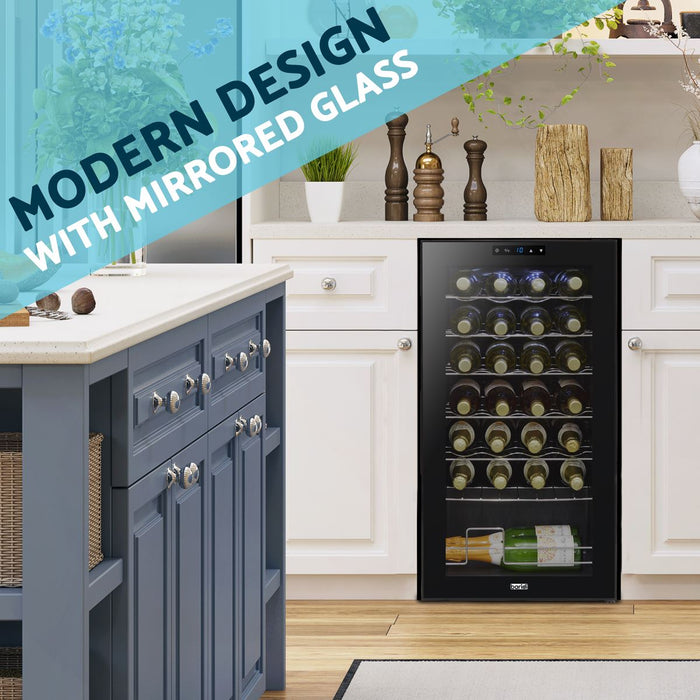 Baridi 28 Bottle Wine Fridge with Digital Touchscreen Controls & LED Light - Black Baridi  - Dynamic Drive