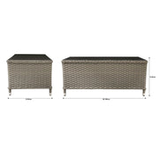 Dellonda Chester Rattan Wicker Outdoor Balcony Table with Tempered Glass Top Dellonda - Dynamic Drive