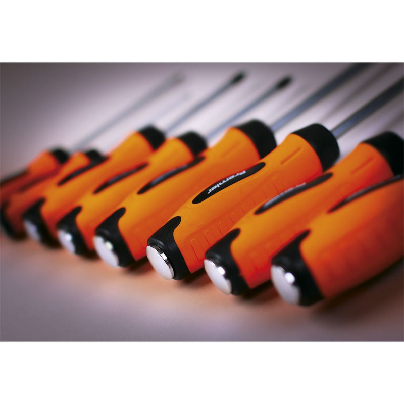 Sealey Screwdriver Set 8pc Hammer-Thru Hi-Vis Orange HV004 Sealey - Dynamic Drive