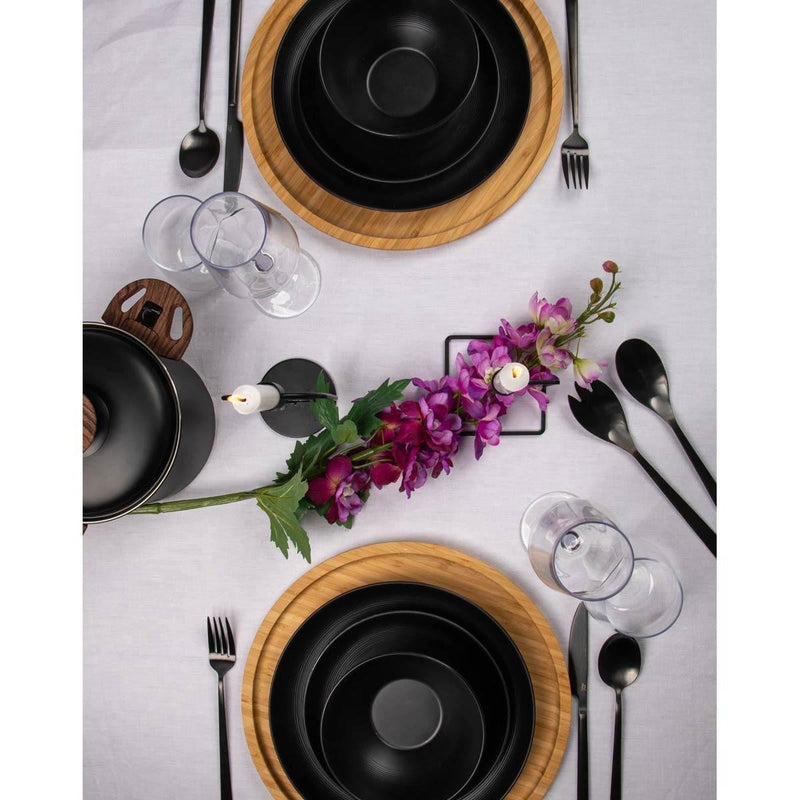 Bo-Camp Industrial Collection Dinner Plate Orville 4 Pieces Black Bo-Camp - Dynamic Drive