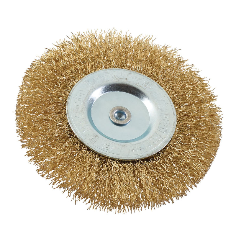 Draper Brassed Steel Crimped Wire Wheel Brush, 100mm 41428 Draper - Dynamic Drive