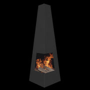Dellonda Chiminea Wood Burner Heater for Outdoors W45cm x H150cm - Black Steel Dellonda  - Dynamic Drive
