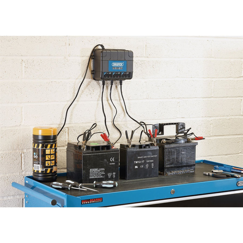 Draper 6/12V 3 Bank Charger Station 53172 Draper - Dynamic Drive