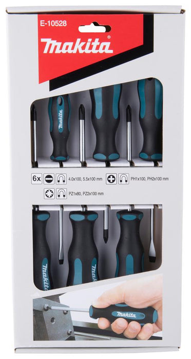 Makita 6Pc Screw Driver Set Sl Ph Pz E-10528 Makita - Dynamic Drive