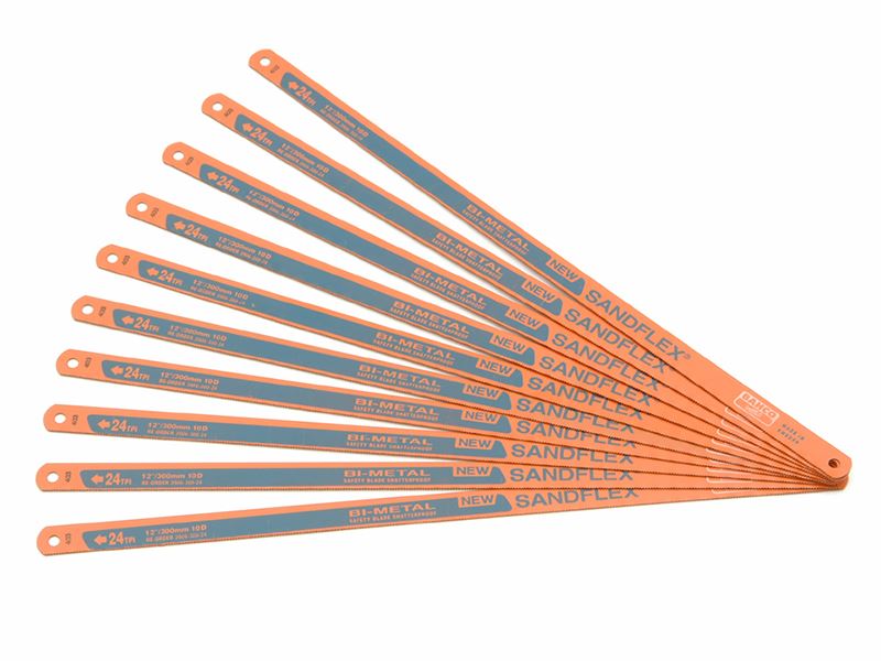 Bahco 3906 Sandflex® Hacksaw Blades 300mm (12in) x 24 TPI (Pack 10) Bahco - Dynamic Drive