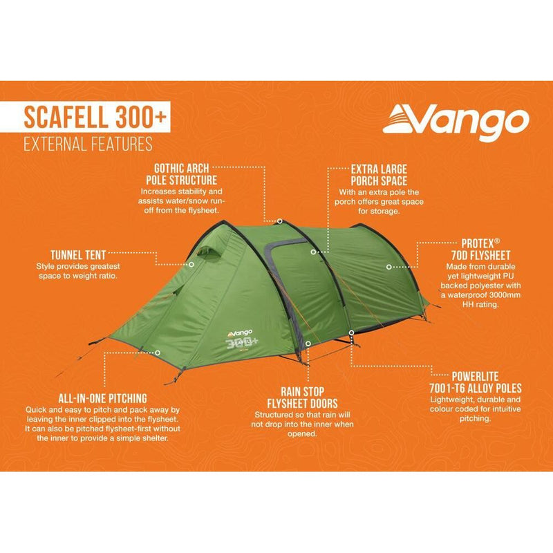Vango Scafell 300 Plus Tent Pamir Green Vango - Dynamic Drive