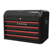 Sealey Topchest 4 Drawer Retro Style Black with Red Anodised Drawer Pulls Sealey - Dynamic Drive