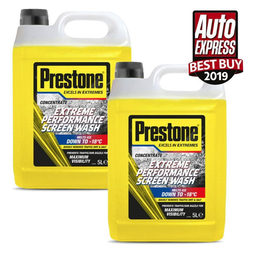 2x Prestone Extreme Performance Concentrated Screen Wash Removes Dirt 5 Litre Prestone  - Dynamic Drive