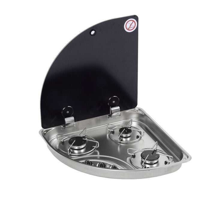 CAN Hoodiny Hob Unit RH Triangle 480mm (Glass Lid / 3 Burners / 12V) CAN - Dynamic Drive