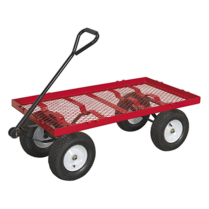 Sealey Platform Truck with Sides Pneumatic Tyres 450kg Capacity CST806 Sealey - Dynamic Drive