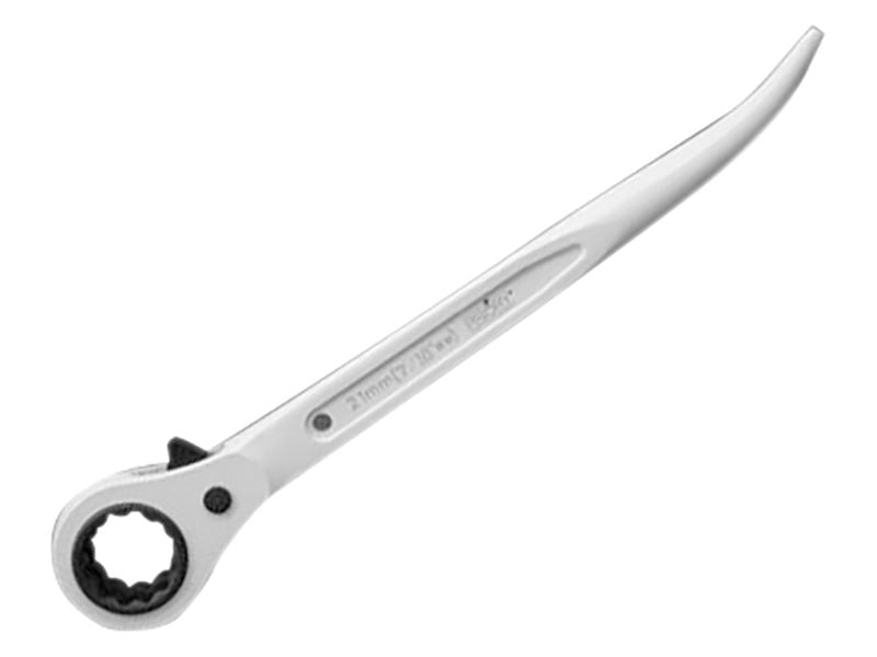 Priory 604 Short Bent Reversible Ratchet Podger 19 x 21mm White Priory - Dynamic Drive
