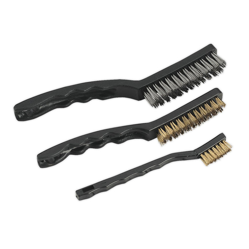 Sealey Wire Brush Set Auto Engineer's 3pc AK9801 Sealey - Dynamic Drive