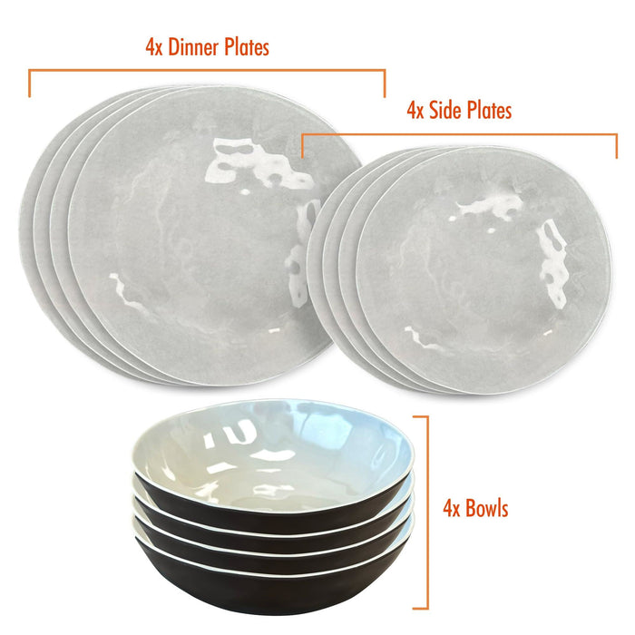 MDS1203 Liberty Capri 12 Piece Melamine Dinner Set LL1382 Liberty Leisure UK - Dynamic Drive