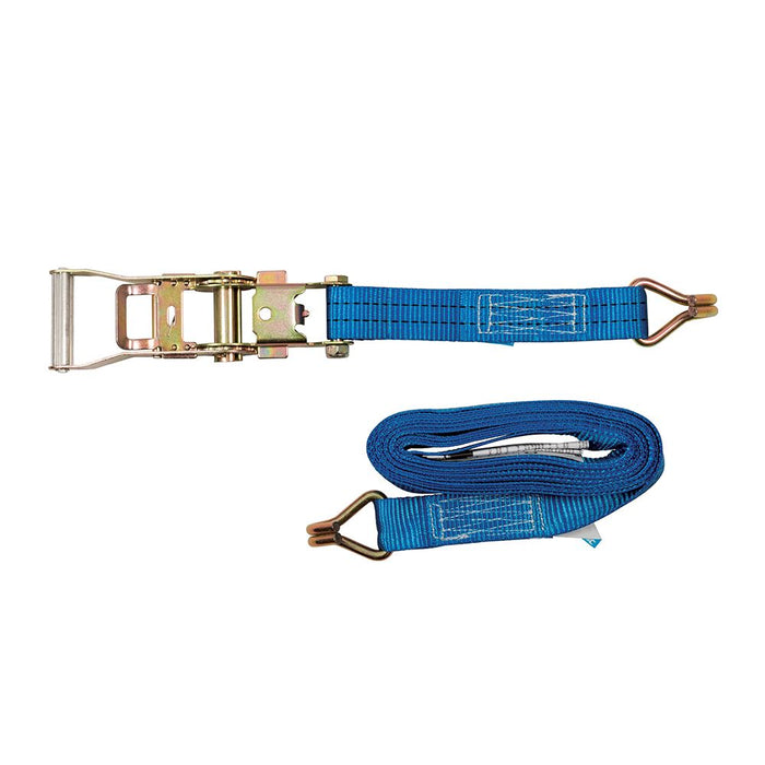 Silverline Ratchet Tie Down Strap J-Hook 6m x 38mm - Rated 750kg Capacity 1500kg Silverline - Dynamic Drive