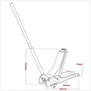 Sealey Low Profile Rocket Lift Trolley Jack 1.5 Tonne 1500SLR Sealey - Dynamic Drive
