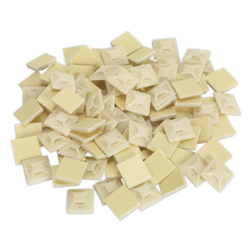 Sealey Self-Adhesive Cable Tie Mount 20 x 20mm White Pack of 100 CTM2020W Sealey - Dynamic Drive