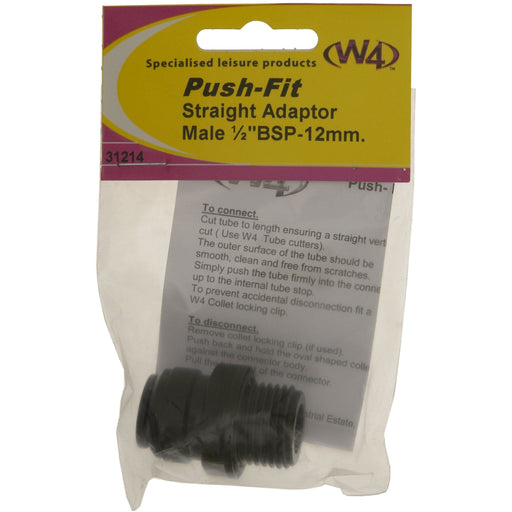 MDS1203 W4 Straight Adaptor Male BSP 12mm 31214 W4 - Dynamic Drive