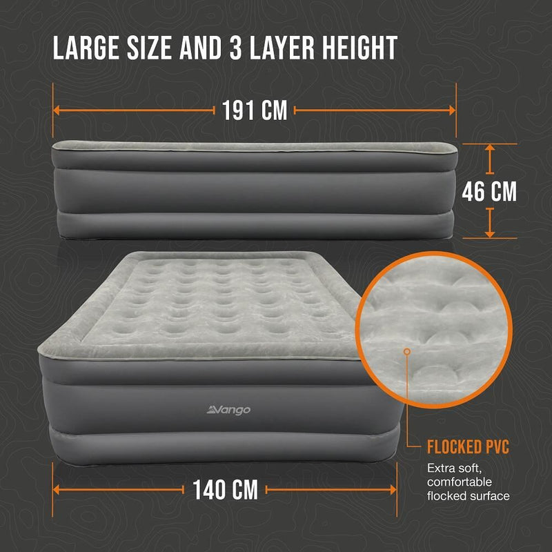 Vango Blissful Double Airbed Double Nocturne Grey Vango - Dynamic Drive
