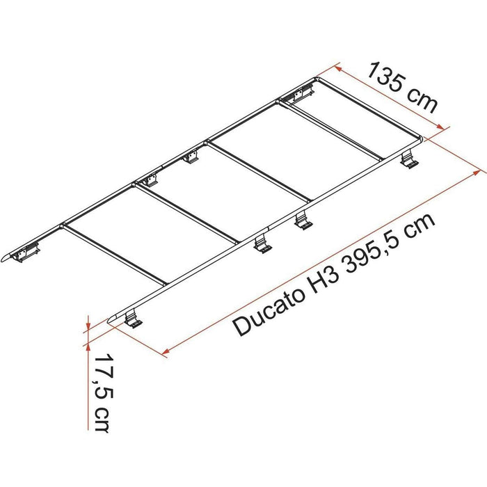 Fiamma Roof Rail Ducato H3 - RHD (05808-04-) Fiamma - Dynamic Drive