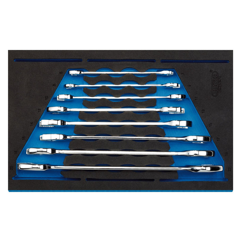 Draper Open Ended Spanner Set in 1/4" Drawer EVA Insert Tray (8 Piece) 63524 Draper - Dynamic Drive