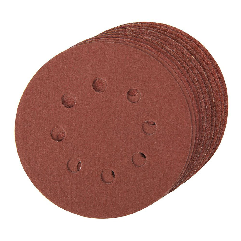 Silverline Hook & Loop Discs Punched 125mm 10pce 125mm 4 x 60, 2 x 80, 120, 240G Silverline - Dynamic Drive