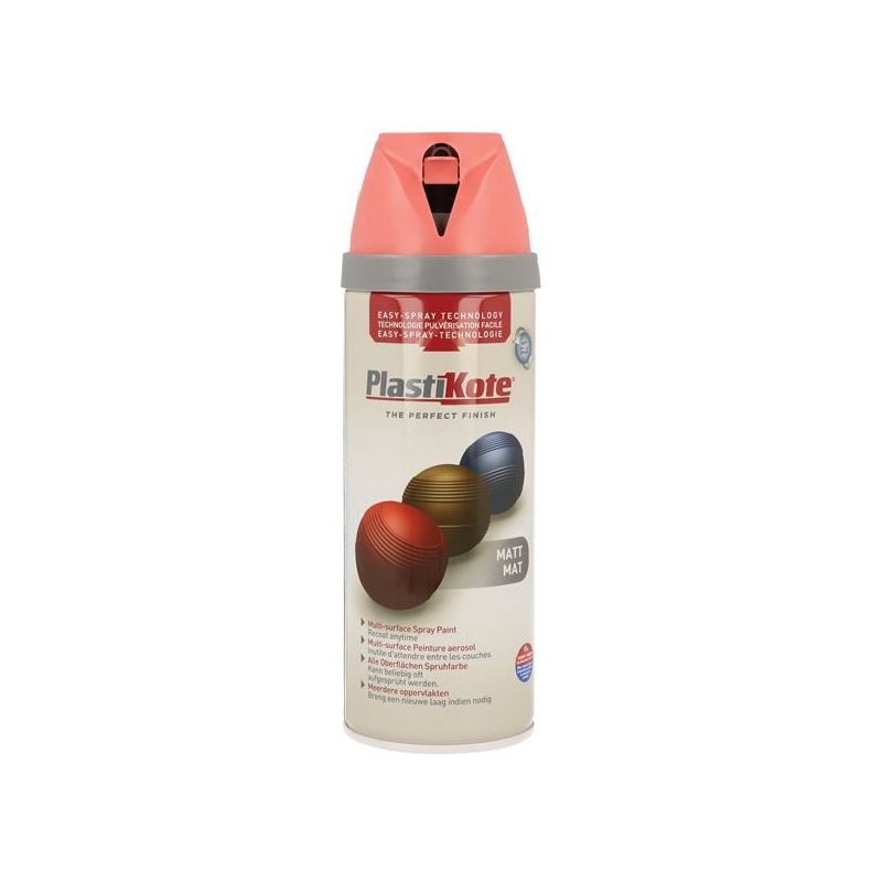 Plastikote Twist & Spray Matt Dusty Coral 400ml PlastiKote - Dynamic Drive