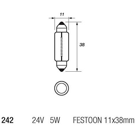 10 x Eurolec 242 C5W 24v 5w Festoon Number Plate Interior Light Truck Lorry Bulb Eurolec  - Dynamic Drive