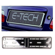 2x E-Tech Stainless Steel Car Registration Number Plate Holder Surround Frame E-Tech - Dynamic Drive