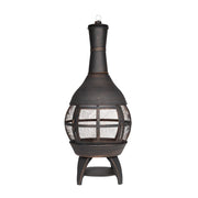 Dellonda Deluxe 360 Chiminea/Fire Pit - Antique Bronze Finish Dellonda  - Dynamic Drive