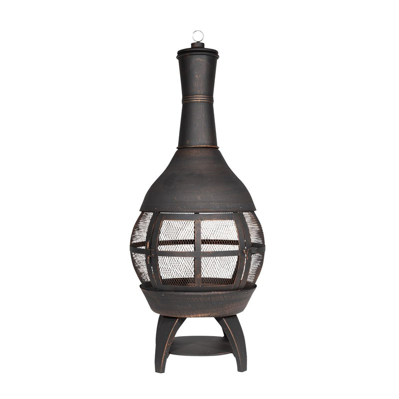 Dellonda Deluxe 360 Chiminea/Fire Pit - Antique Bronze Finish Dellonda  - Dynamic Drive