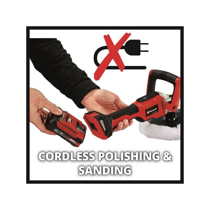 Einhell CE-CP 18/180 Li E-Solo Power X-Change Polisher 180mm 18V Bare Unit Einhell - Dynamic Drive