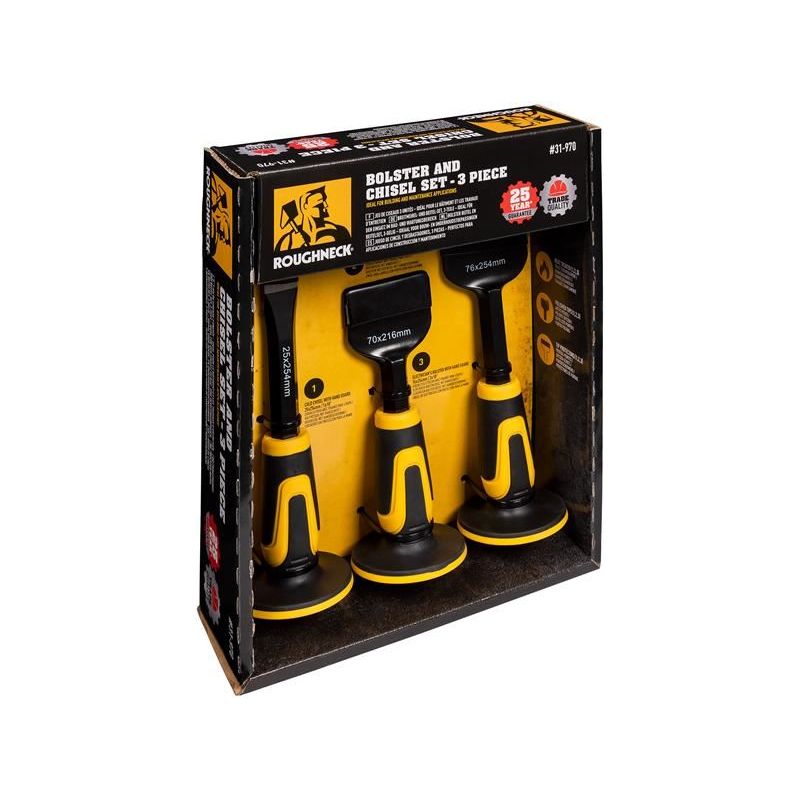Roughneck Chisel & Bolster Set, 3 Piece Roughneck - Dynamic Drive