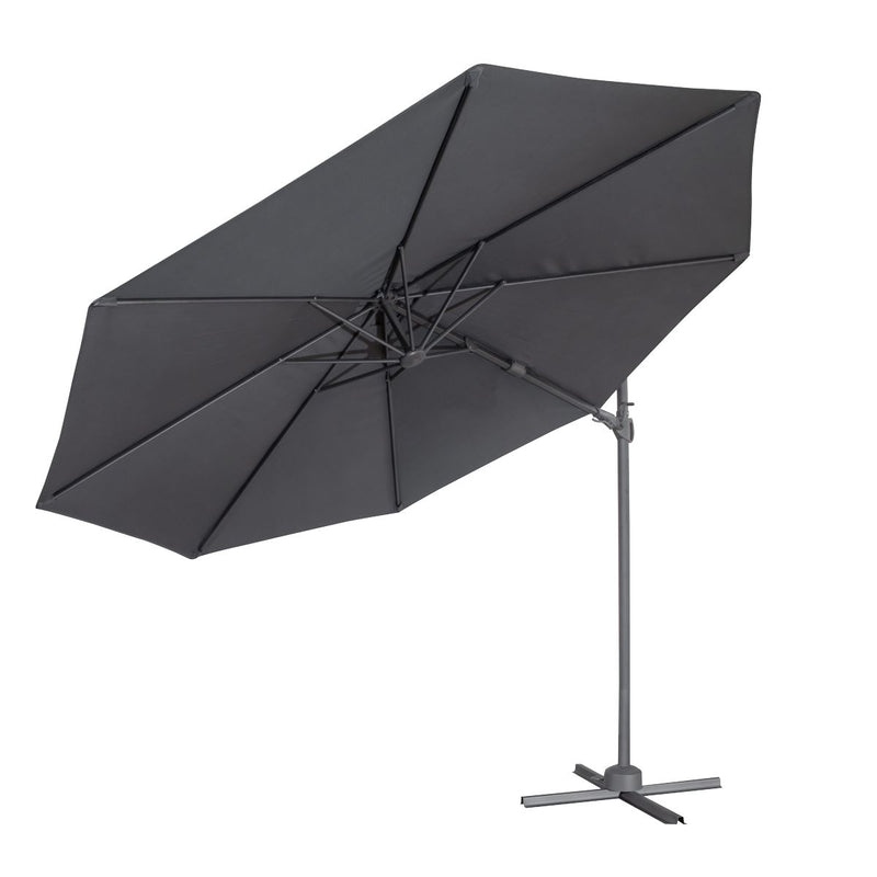 Dellonda Cantilever Parasol with 360 Rotation, Tilt & Cover 3m - Grey Dellonda - Dynamic Drive