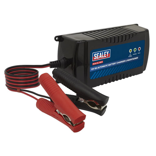 Sealey SBC8 Battery Charger 12V 6A Fully Automatic Sealey  - Dynamic Drive