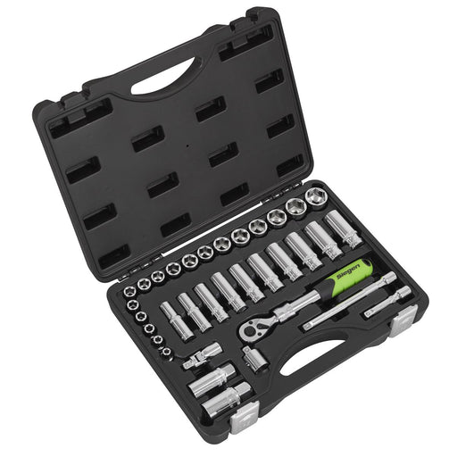 Siegen Siegen Extending Ratchet Socket Set 3/8"Sq Drive 34pc S01287 Siegen - Dynamic Drive