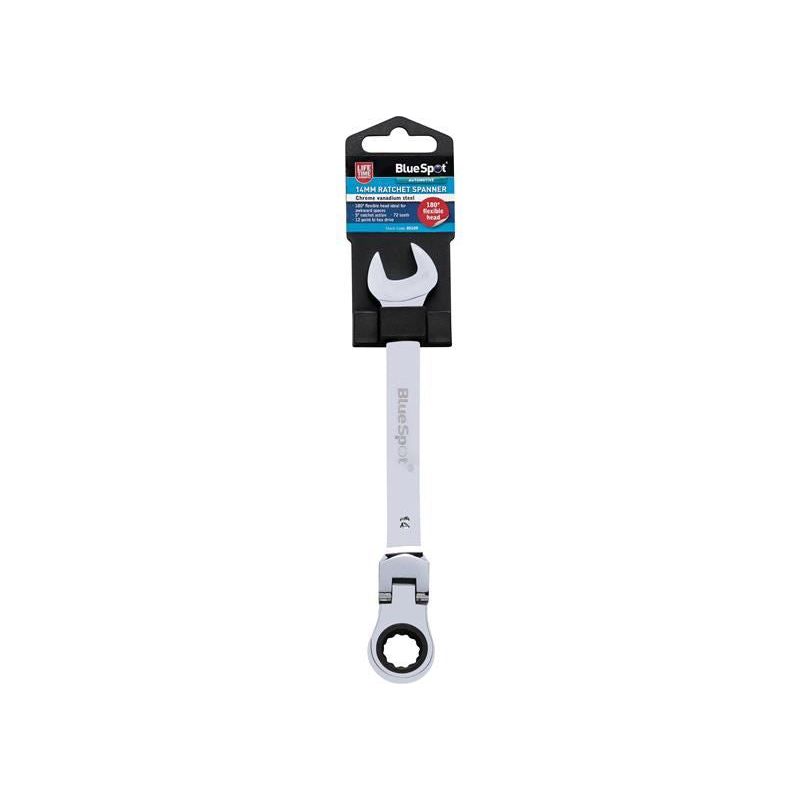 Bluespot Tools 180° Flexible Head Ratchet Spanner 14mm BlueSpot Tools - Dynamic Drive
