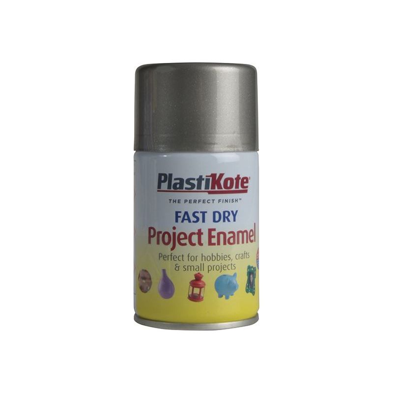 Plastikote Fast Dry Enamel Aerosol Pewter 100ml PlastiKote - Dynamic Drive