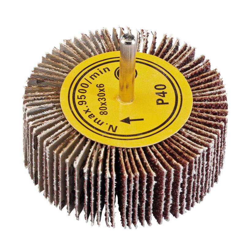 Draper Abrasive Flap Wheel, 80 x 30mm, 40 Grit 76485 Draper - Dynamic Drive