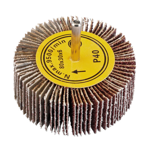 Draper Abrasive Flap Wheel, 80 x 30mm, 40 Grit 76485 Draper - Dynamic Drive