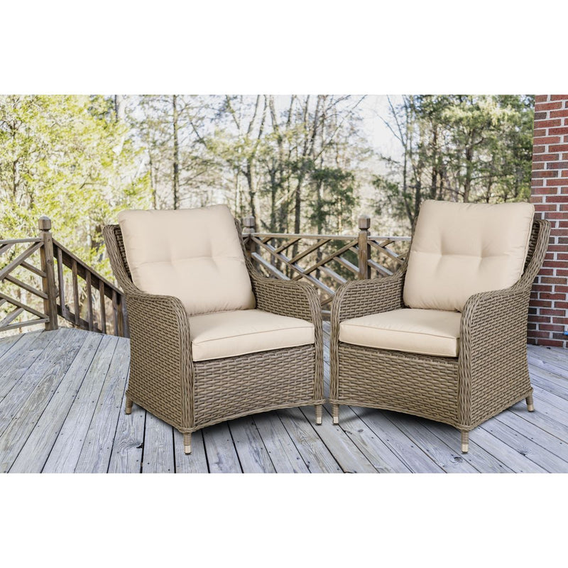 Dellonda Chester Rattan Wicker Outdoor Armchairs 2pc DG69 Dellonda - Dynamic Drive