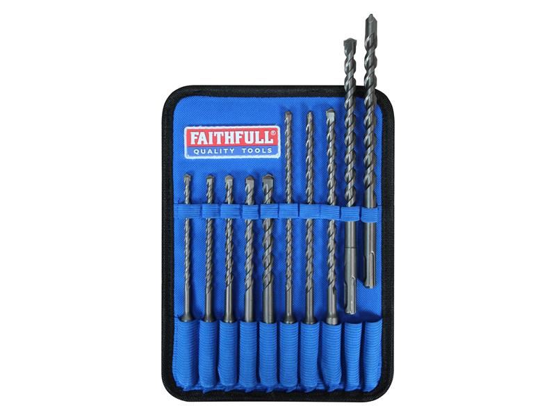 Faithfull SDS Plus Drill Bit Set, 10 Piece Faithfull - Dynamic Drive