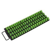 Sealey Premier Hi-Vis Green 1/4" 3/8" & 1/2" Square Drive Socket Rail Tray Sealey  - Dynamic Drive