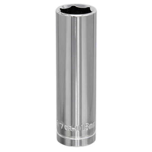 Sealey WallDrive Socket 16mm Deep 1/2"Sq Drive S0672 Siegen by Sealey - Dynamic Drive