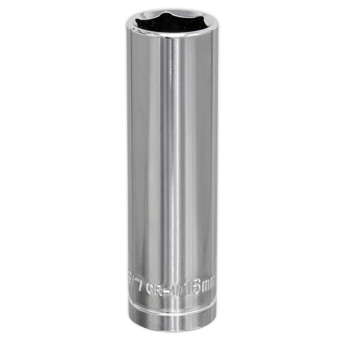 Sealey WallDrive Socket 16mm Deep 1/2"Sq Drive S0672 Siegen by Sealey - Dynamic Drive